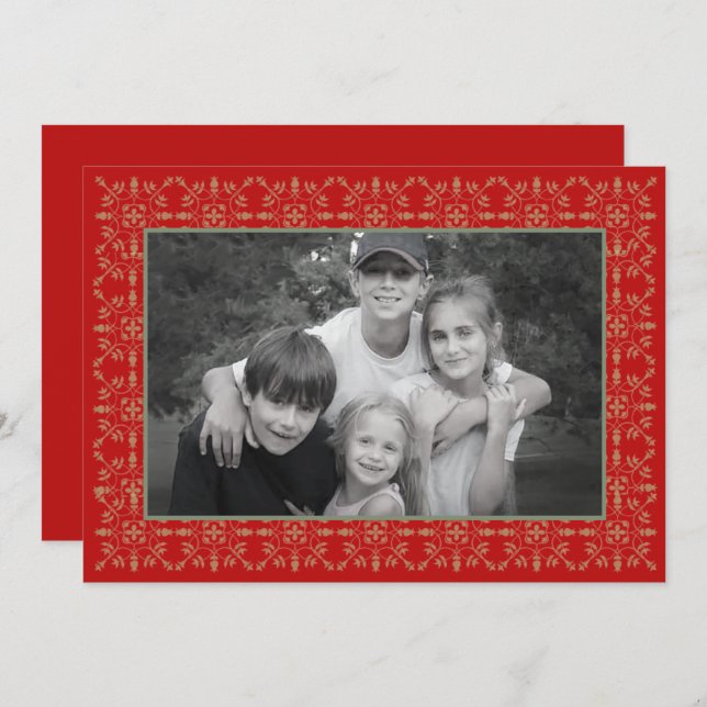 Cartes Pour Fêtes Annuelles Snowflakes Classic Christmas Photo Card 1 Photo (Devant / Derrière)