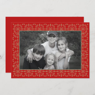 Cartes Pour Fêtes Annuelles Snowflakes Classic Christmas Photo Card 1 Photo