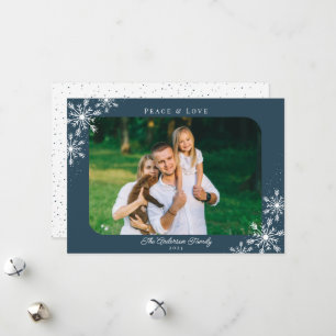 Cartes Pour Fêtes Annuelles Snowflakes de Noël Paix & Amour Photo