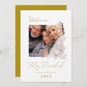 Cartes Pour Fêtes Annuelles Snowflakes espagnol moderne élégant Noël chic