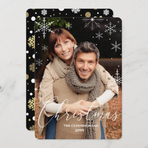 Cartes Pour Fêtes Annuelles Snowflakes et typographie de Noël