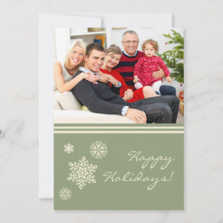 Cartes Pour Fêtes Annuelles Snowflakes Family Holiday Card Green