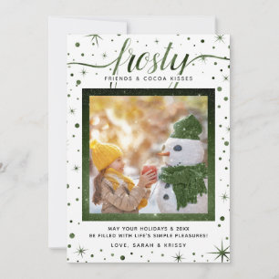Cartes Pour Fêtes Annuelles Snowflakes Frosty & Plaisirs simples Vert