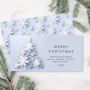 Cartes Pour Fêtes Annuelles Snowflakes minimaliste voeux Arbre de Noël