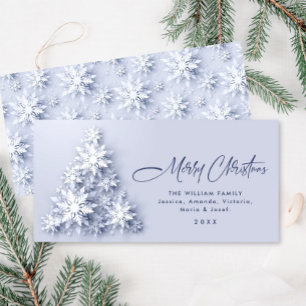 Cartes Pour Fêtes Annuelles Snowflakes minimaliste voeux Arbre de Noël