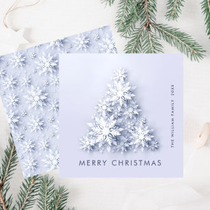 Cartes Pour Fêtes Annuelles Snowflakes minimaliste voeux Arbre de Noël