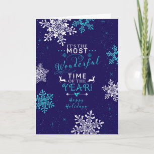 Cartes Pour Fêtes Annuelles Snowflakes Noël Noël Noël Noël Marine bleu Turquoi