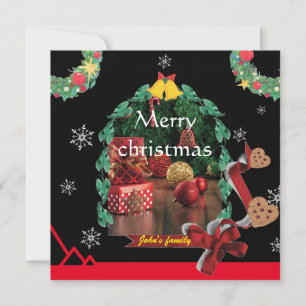 Cartes Pour Fêtes Annuelles Snowflakes noir arche photo chic joyeux Noël
