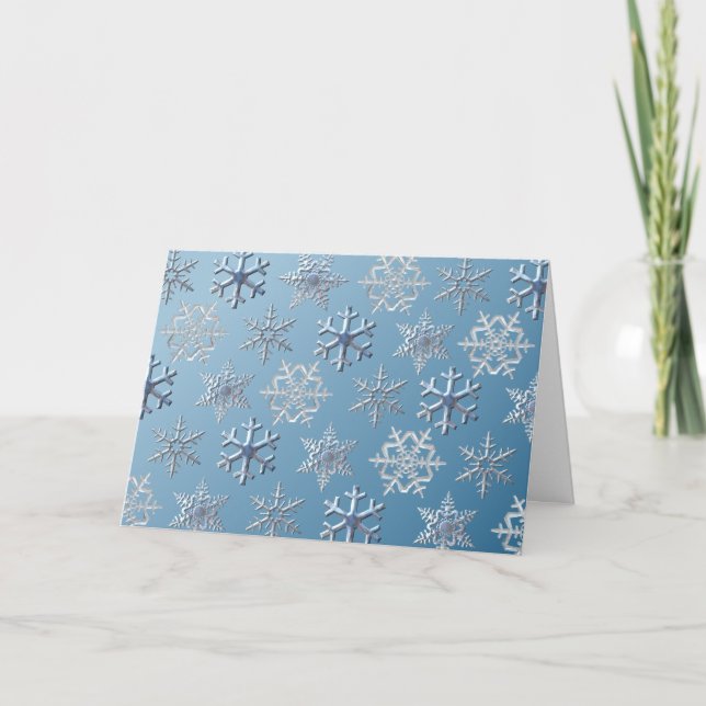 Cartes Pour Fêtes Annuelles Snowflakes Silver White Holiday Card (Devant)
