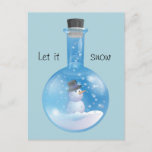 Cartes Pour Fêtes Annuelles Snowglobe flask<br><div class="desc">Enjoy the season with our snowman snowglobe in a round-bottom chemistry flask. Let it snow!</div>