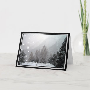 Cartes Pour Fêtes Annuelles Snowing in the Mountains Christmas Greeting Card