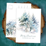 Cartes Pour Fêtes Annuelles Snowland Pine Rabbit Joyeux Noël<br><div class="desc">Un doux lapin en famille dans les pins d'hiver enneigés. Joyeux Noël est écrit dans un script simple ci-dessous, avec une ligne supplémentaire suivant pour customiser la conception plus loin. Tout le texte de cette carte peut être modifié. Il y a un message de Noël que vous pouvez personnaliser au...</div>