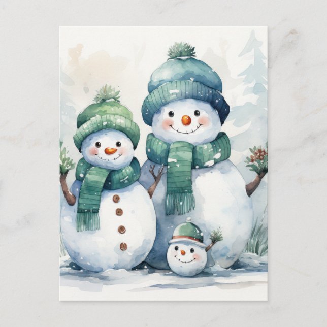 Cartes Pour Fêtes Annuelles Snowman (Devant)