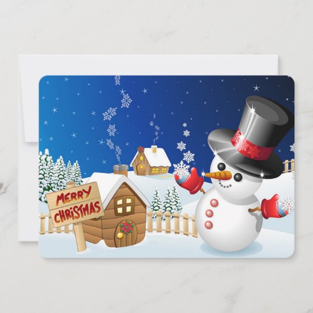 Cartes Pour Fêtes Annuelles Snowman (Devant)