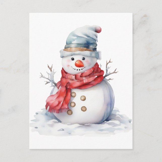 Cartes Pour Fêtes Annuelles Snowman (Devant)