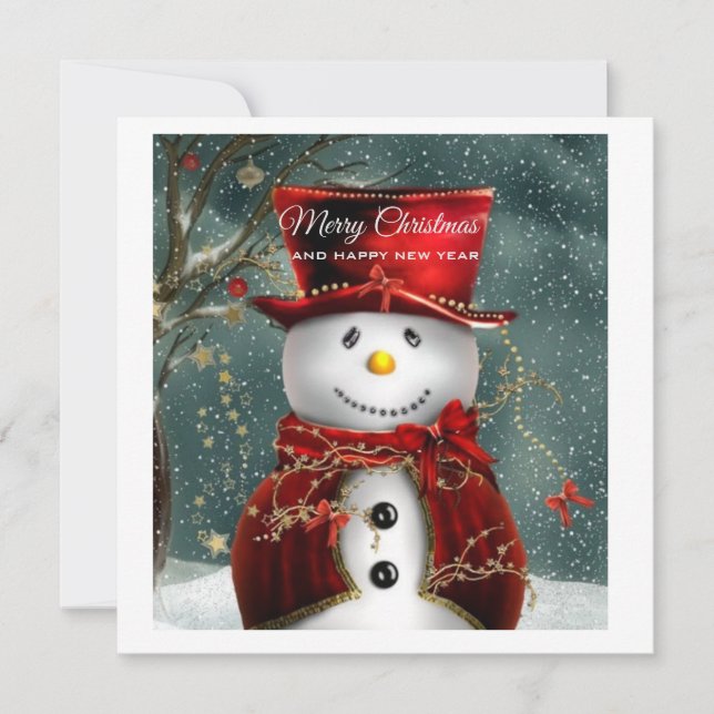 Cartes Pour Fêtes Annuelles Snowman (Devant)