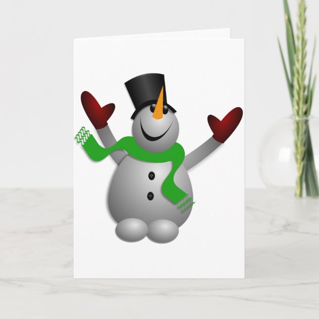 Cartes Pour Fêtes Annuelles Snowman (Devant)