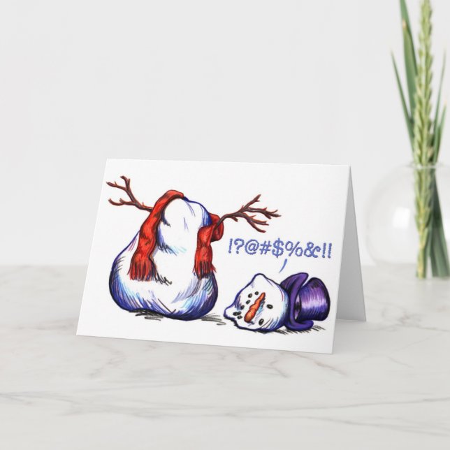 Cartes Pour Fêtes Annuelles Snowman (Devant)