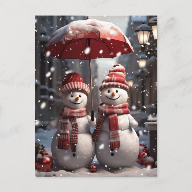 Cartes Pour Fêtes Annuelles Snowman (Devant)