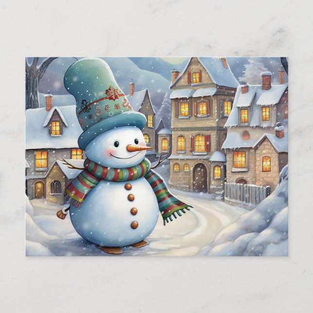 Cartes Pour Fêtes Annuelles Snowman (Devant)