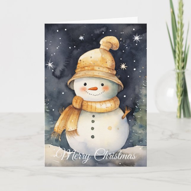 Cartes Pour Fêtes Annuelles Snowman (Devant)
