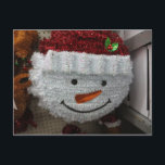 Cartes Pour Fêtes Annuelles Snowman À Santa Hat<br><div class="desc">Snowman À Santa Hat. Photo de Frederick Meekins</div>
