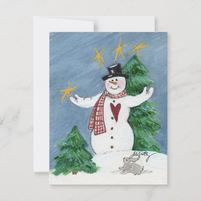 Cartes Pour Fêtes Annuelles Snowman à Tophat dit Welcome Christmas Holiday C (Devant)
