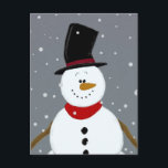 Cartes Pour Fêtes Annuelles Snowman - Argent<br><div class="desc">Coeurs froids chauds avec ce design surprenant de bonhomme de neige.</div>