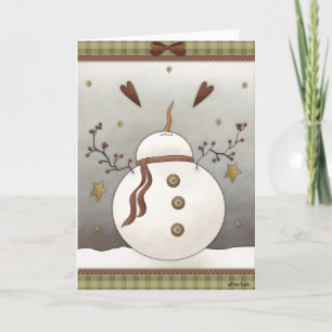 Cartes Pour Fêtes Annuelles Snowman Blank Winter Holiday Card 4