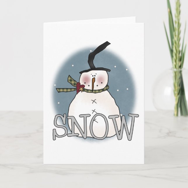 Cartes Pour Fêtes Annuelles Snowman Casquette Stovepipe (Devant)