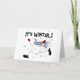 Cartes Pour Fêtes Annuelles Snowman C'est l'hiver