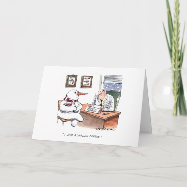 Cartes Pour Fêtes Annuelles Snowman consults en plastique surgeon (Devant)