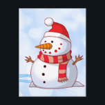 Cartes Pour Fêtes Annuelles Snowman de Noël<br><div class="desc">Un mignon bonhomme de neige de Noël qui porte un foulard rayé et un casquette rouge de Noël,  en quelque sorte bavard et joyeux. Festif et amusant.</div>