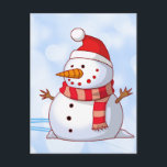Cartes Pour Fêtes Annuelles Snowman de Noël<br><div class="desc">Un mignon bonhomme de neige de Noël qui porte un foulard rayé et un casquette rouge de Noël,  en quelque sorte bavard et joyeux. Festif et amusant.</div>