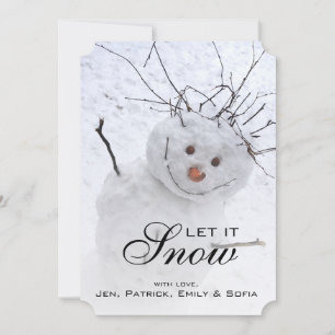 Cartes Pour Fêtes Annuelles Snowman De Noël Assis En Plein Air