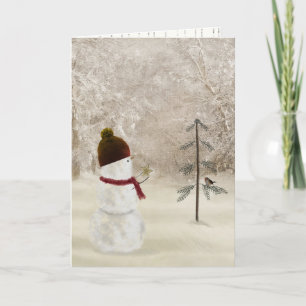Cartes Pour Fêtes Annuelles Snowman de Noël avec Gold Star