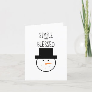 Cartes Pour Fêtes Annuelles Snowman de Noël simple et béni
