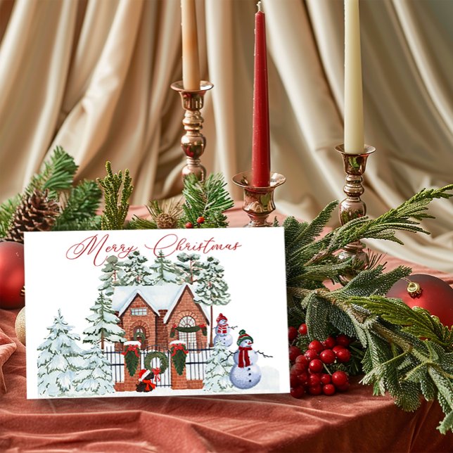 Cartes Pour Fêtes Annuelles Snowman de notre maison à votre Noël (Créateur téléchargé)