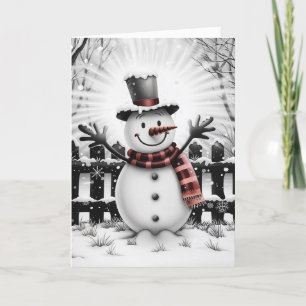 Cartes Pour Fêtes Annuelles Snowman de vacances classique