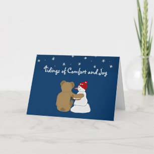 Cartes Pour Fêtes Annuelles Snowman et l'amitié des ours