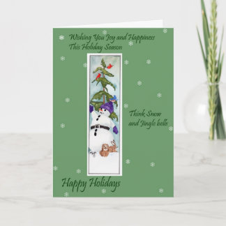 Cartes Pour Fêtes Annuelles Snowman et ses amis