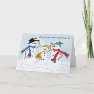 Cartes Pour Fêtes Annuelles Snowman Famille Bonne année