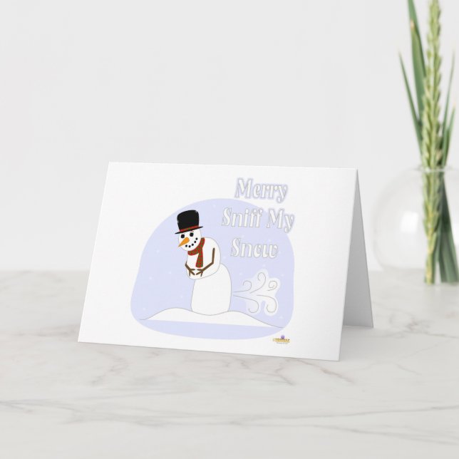 Cartes Pour Fêtes Annuelles Snowman Farer Joyeux Sniff Mon bleu neigeux (Devant)