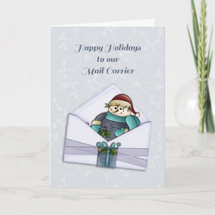 Cartes Pour Fêtes Annuelles Snowman Happy Holidays to Mail Carrier