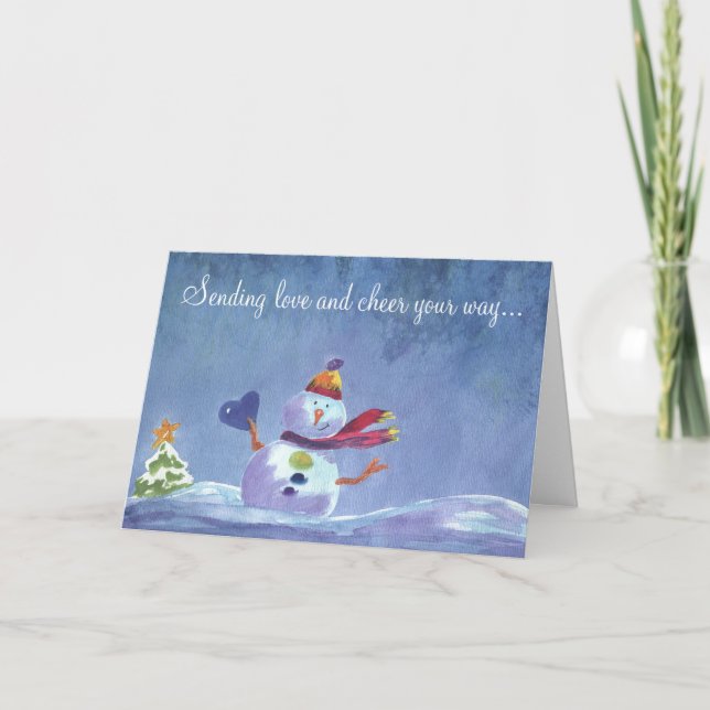 Cartes Pour Fêtes Annuelles Snowman Heart (Devant)