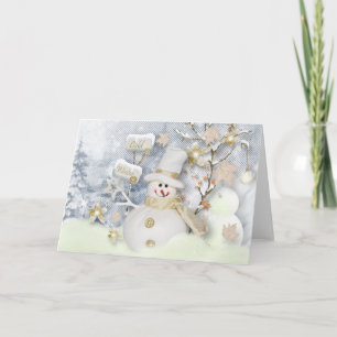 Cartes Pour Fêtes Annuelles Snowman hiver froid