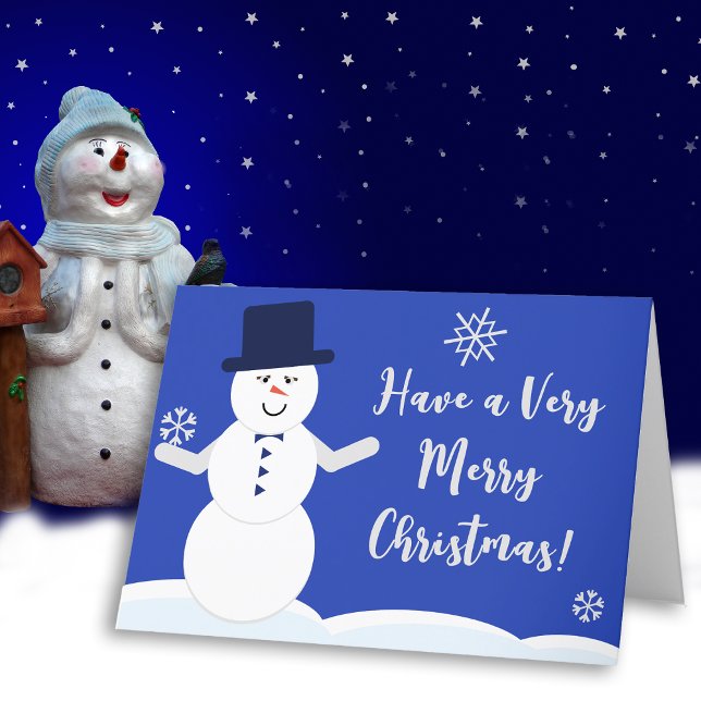 Cartes Pour Fêtes Annuelles Snowman hiver Joyeux Noël (Simple Snowman Holiday Card)