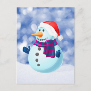 Cartes Pour Fêtes Annuelles Snowman hiver Joyeux Noël neige