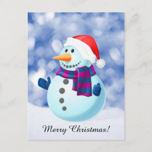 Cartes Pour Fêtes Annuelles Snowman hiver Joyeux Noël neige
