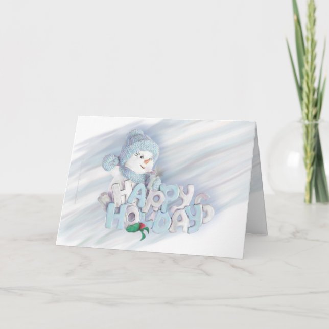 Cartes Pour Fêtes Annuelles Snowman Holiday (Devant)